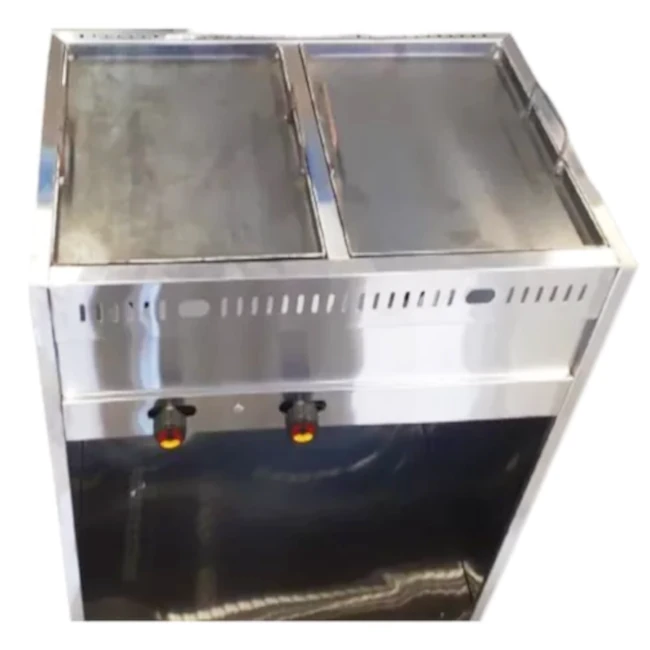 Carro para asar arepas de dos puestos con planchas