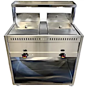 Freidora industrial doble en acero inoxidable
