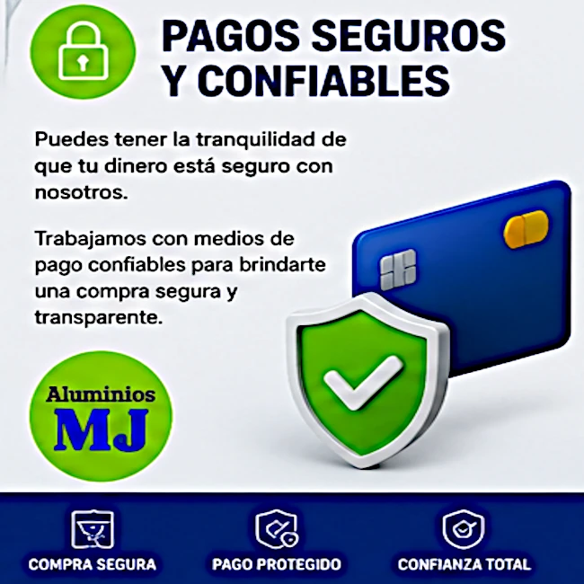 pagos seguros en Aluminios MJ
